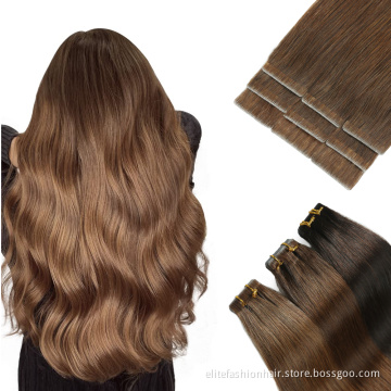 Natural Skin Weft Double Drawn Invisible Human Tape Hair Extension European Remy Hair Hand Tied Tape in Hair